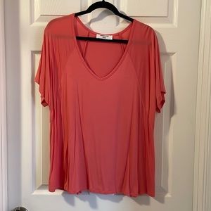 Double Zero coral top (RUNS BIG) size small